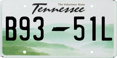 TN license plate B9351L