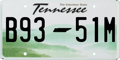 TN license plate B9351M