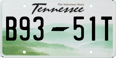TN license plate B9351T