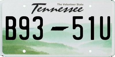 TN license plate B9351U