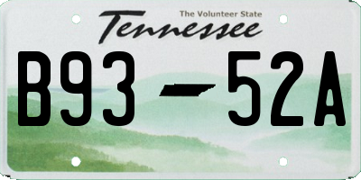 TN license plate B9352A