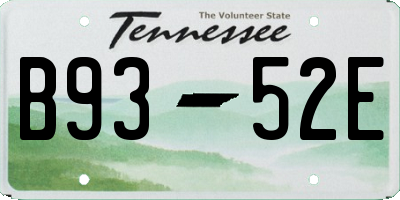 TN license plate B9352E