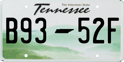 TN license plate B9352F
