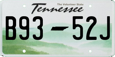 TN license plate B9352J