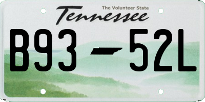 TN license plate B9352L