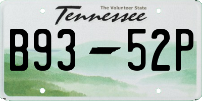 TN license plate B9352P