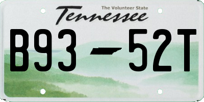 TN license plate B9352T