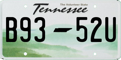 TN license plate B9352U