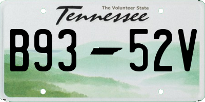 TN license plate B9352V
