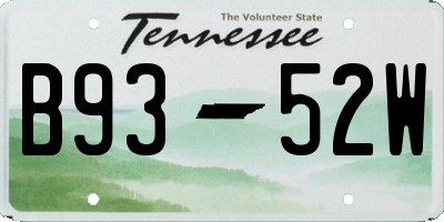 TN license plate B9352W