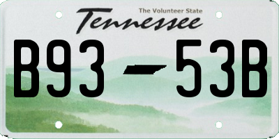 TN license plate B9353B