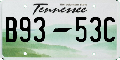 TN license plate B9353C