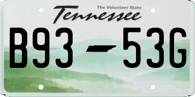 TN license plate B9353G