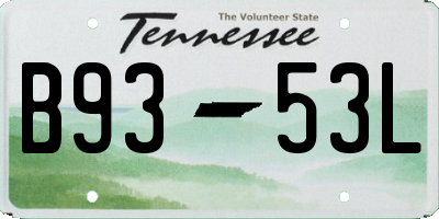 TN license plate B9353L