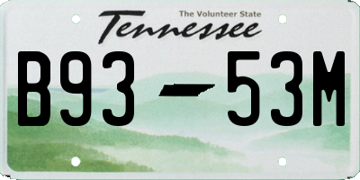 TN license plate B9353M