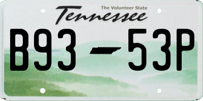 TN license plate B9353P