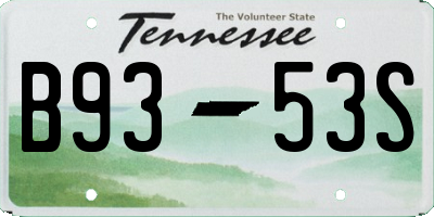 TN license plate B9353S