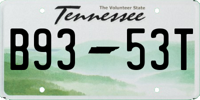 TN license plate B9353T