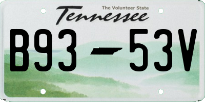 TN license plate B9353V