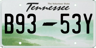 TN license plate B9353Y