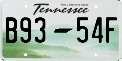 TN license plate B9354F