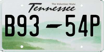 TN license plate B9354P