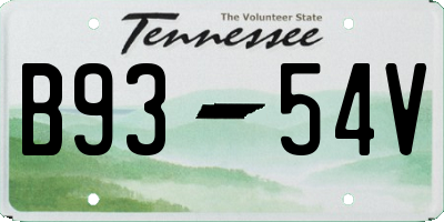 TN license plate B9354V