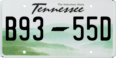 TN license plate B9355D