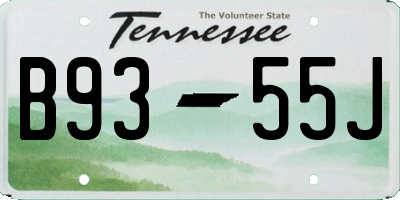 TN license plate B9355J