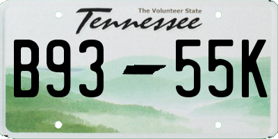 TN license plate B9355K
