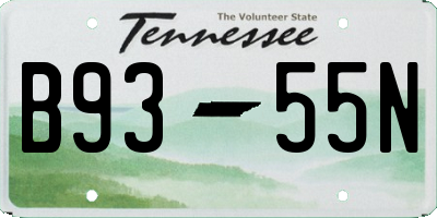 TN license plate B9355N