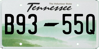 TN license plate B9355Q