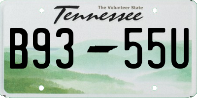TN license plate B9355U