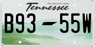 TN license plate B9355W