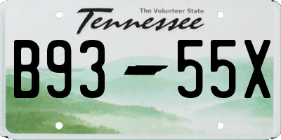 TN license plate B9355X