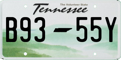 TN license plate B9355Y