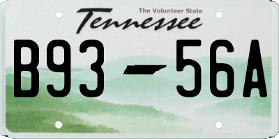 TN license plate B9356A