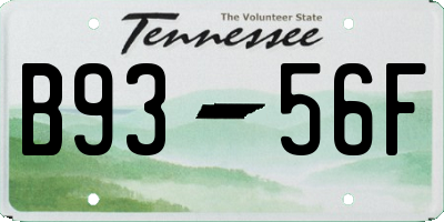 TN license plate B9356F