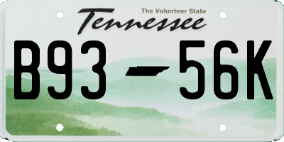 TN license plate B9356K