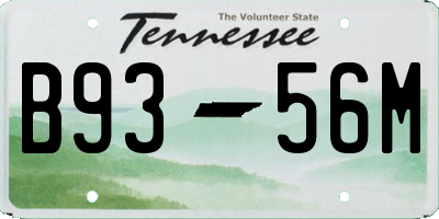 TN license plate B9356M