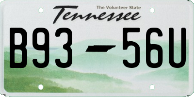 TN license plate B9356U