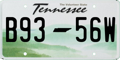 TN license plate B9356W
