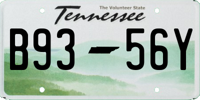 TN license plate B9356Y