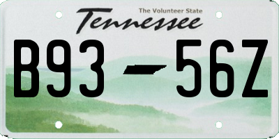 TN license plate B9356Z