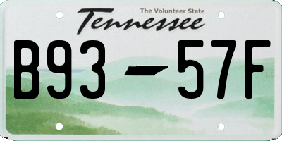 TN license plate B9357F