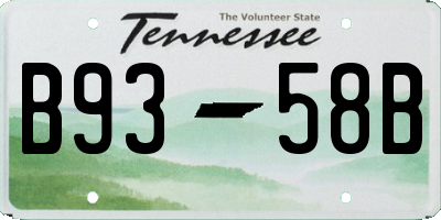 TN license plate B9358B