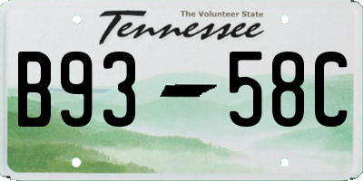 TN license plate B9358C