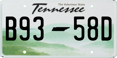 TN license plate B9358D