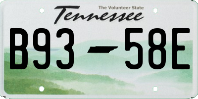 TN license plate B9358E