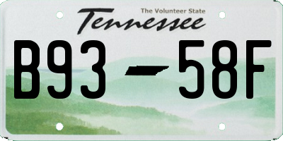 TN license plate B9358F